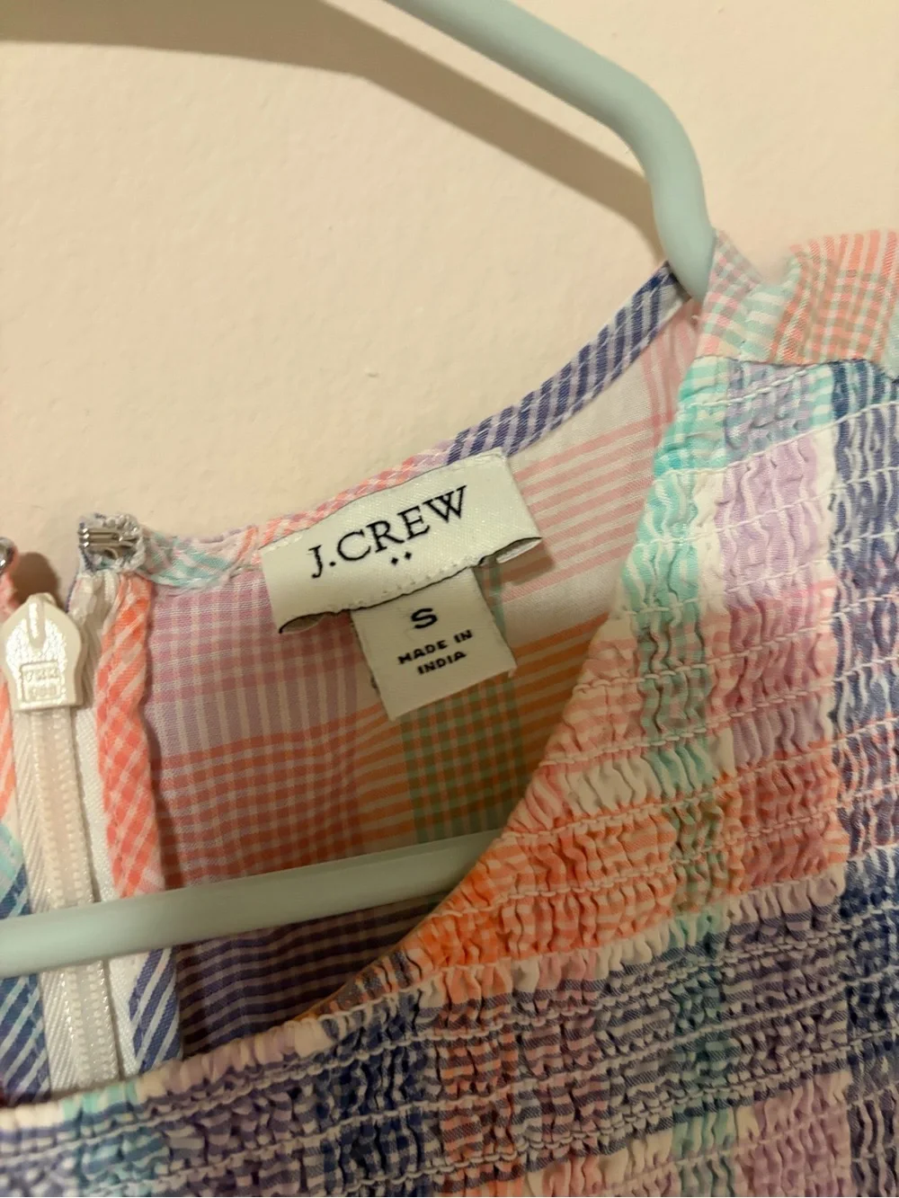 J Crew Smocked Patterned Dress